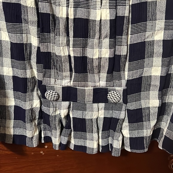 Vintage 90s Plaid Gingham Button Down Collar Crop Top - Picture 6 of 6